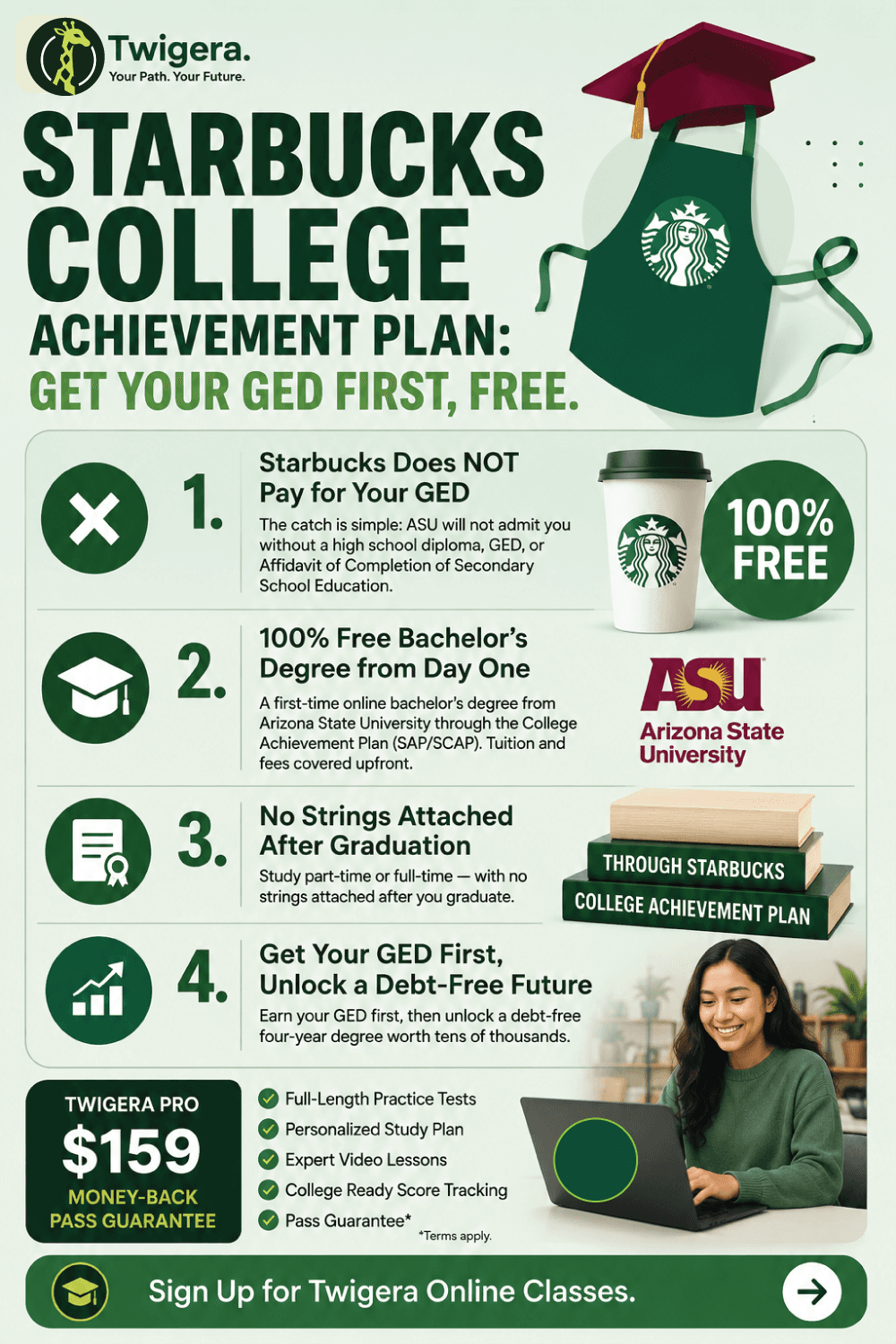 Pin: Starbucks College Achievement Plan: Get Your GED First