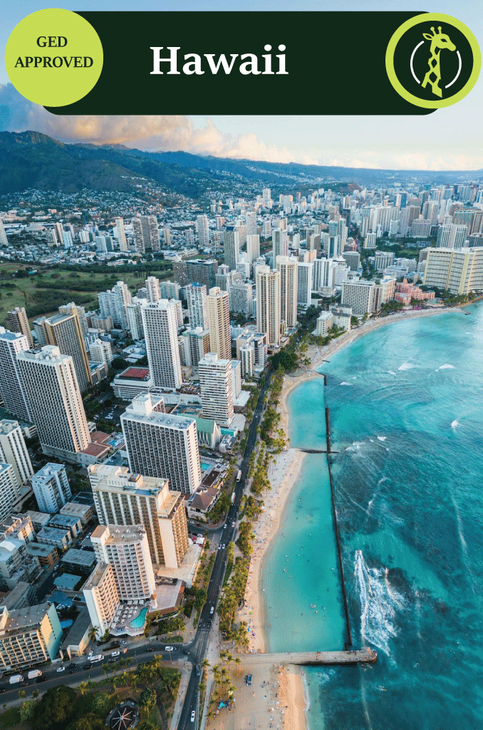 The Honolulu skyline with Diamond Head crater in the background.
