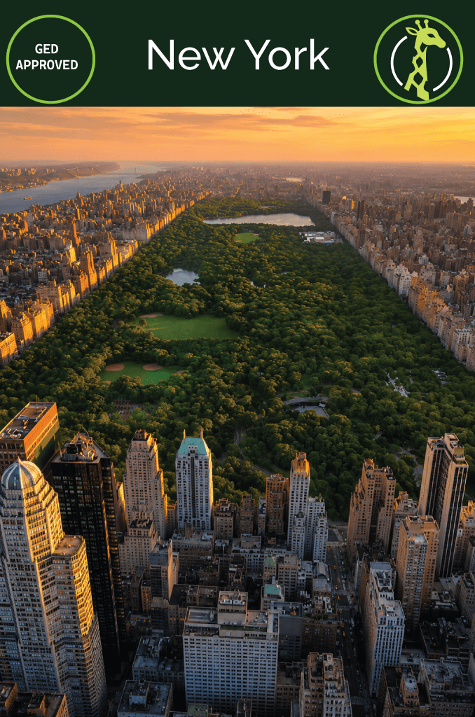 The Manhattan skyline at dusk over the East River.